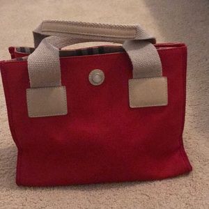 Burberry London small canvas red satchel